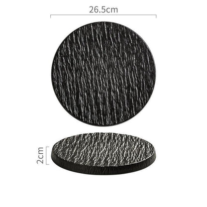 Rock Pattern Ceramic Flat Plate - TableGlow